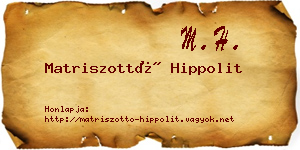 Matriszottó Hippolit névjegykártya